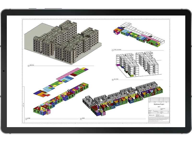 Precast plant service optimisation software NEULANDTengine is illustrating building models on an iPad